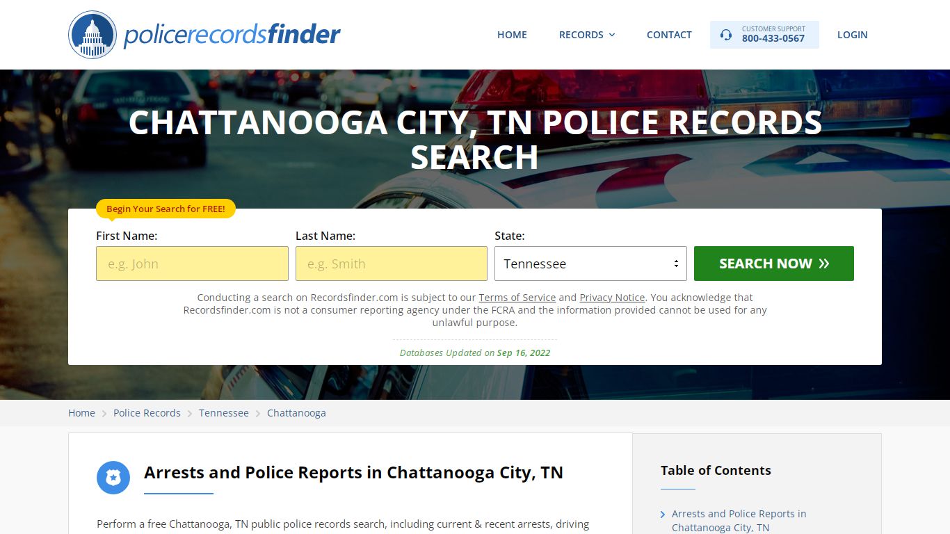CHATTANOOGA CITY, TN POLICE RECORDS SEARCH - RecordsFinder