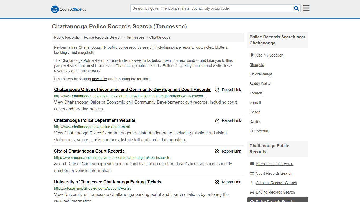 Police Records Search - Chattanooga, TN (Accidents & Arrest Records)